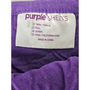 PURPLE Brand Sheets Queen Size Bamboo Lycra Blend Deep Purple 2pc Bedding Set